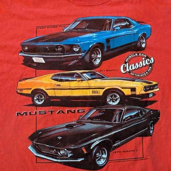 Retro Y2K Mustang Muscle Car Classics T-Shirt Mens Size XXL - Picture 2 of 5